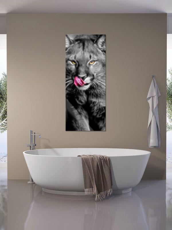 anmutiger Puma, Glasbild Panorama Online-Verkauf – Bild 4